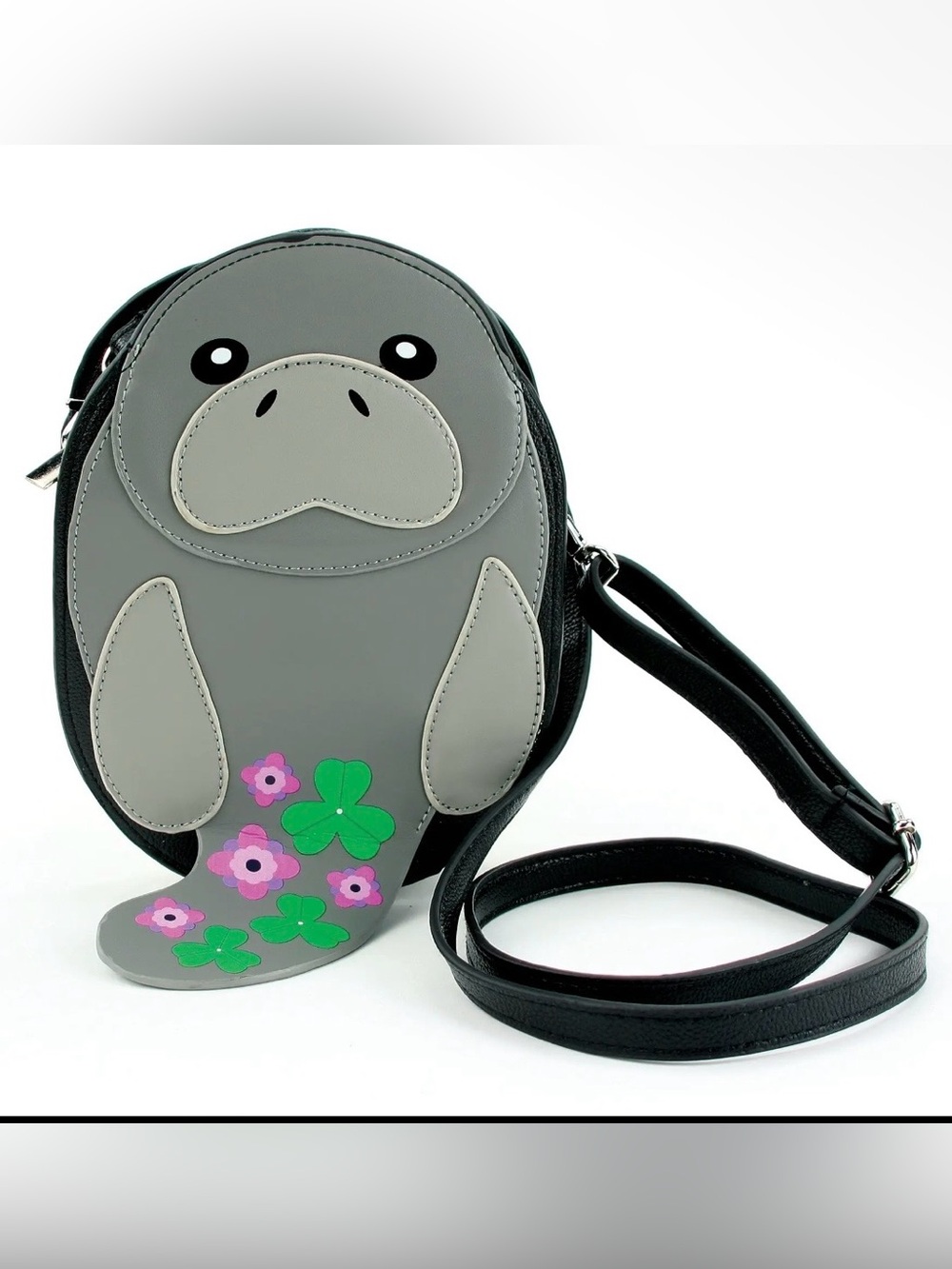 Manatee Crossbody Bag with Floral Accents